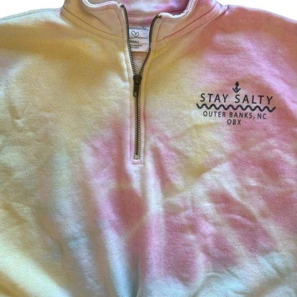 Stay Salty Outer Banks Tie Dye Cropped Sweater Size Small - Picture 4 of 9